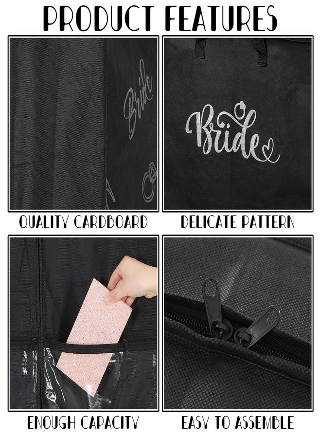 Ribbonlic 2 Packs 70" Wedding Dress Garment Bag with 8" Wedding Garment Gusseted Tote Bag for Storage and Travel Prom - Image 3
